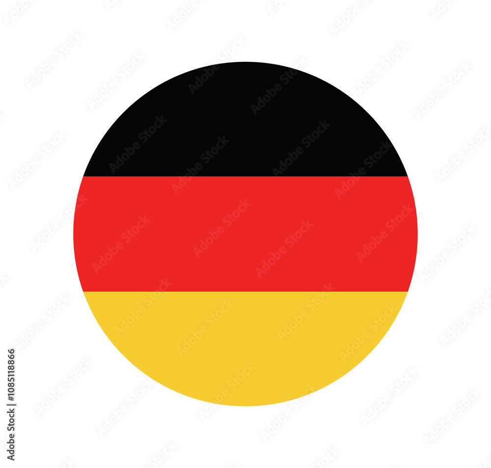 Germany National Flag vector icon. Round flag of Germany. Germany National Flag vector icon. Round flag of Germany.