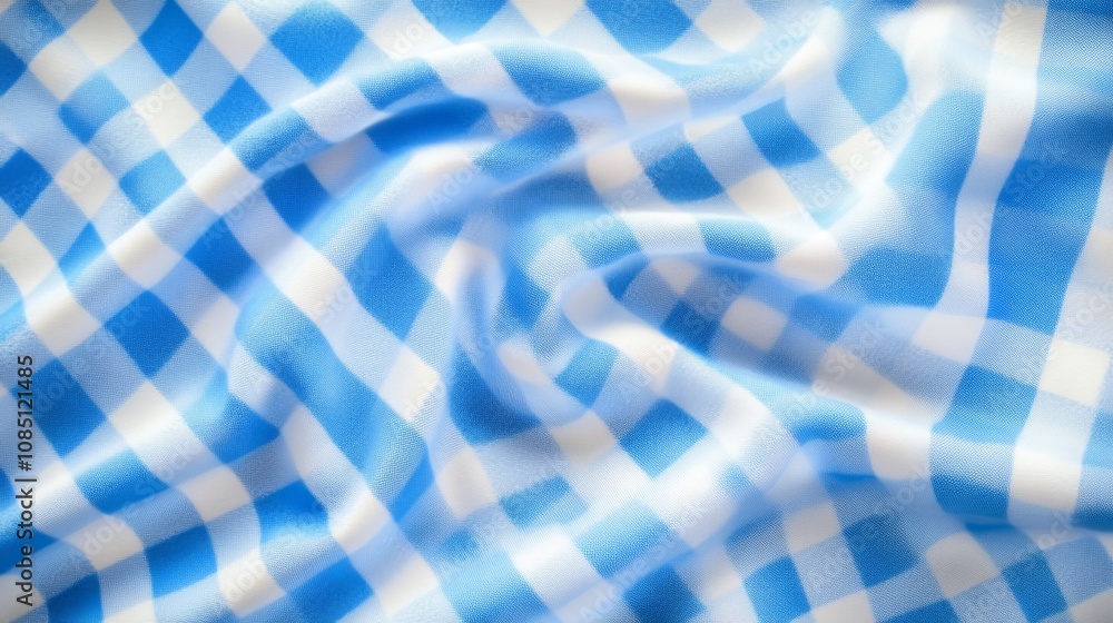 Blue and White Checkered Fabric Texture Pattern Blue and White Checkered Fabric Texture Pattern