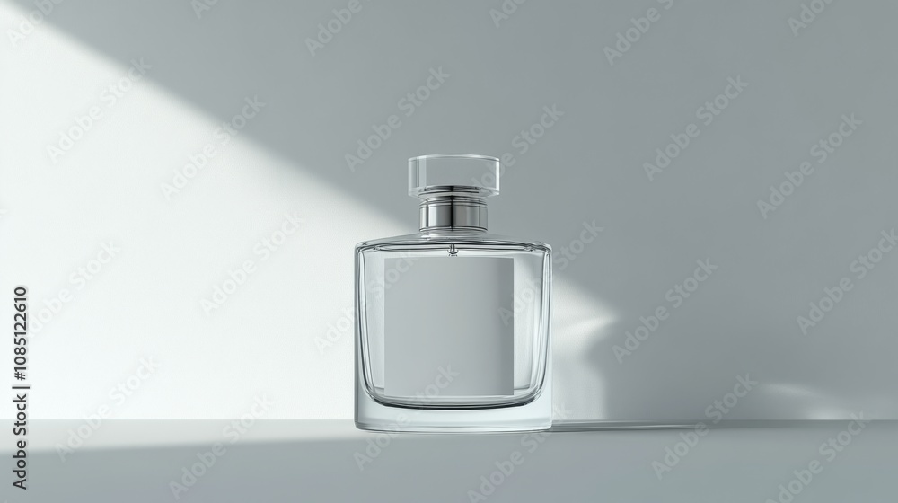 Elegant Perfume Bottle Mockup on White Background Elegant Perfume Bottle Mockup on White Background
