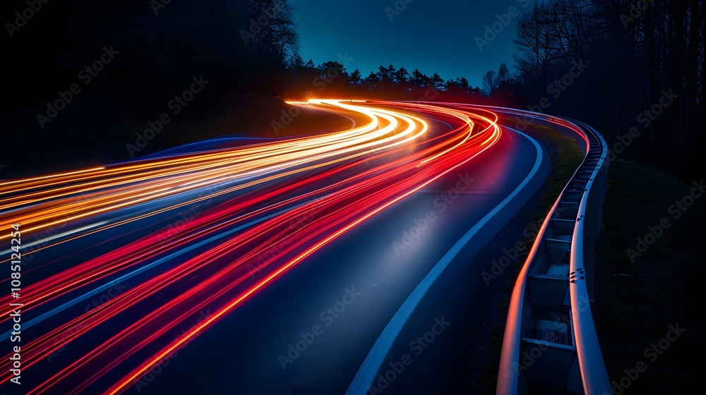 Abstract representation of dynamic light trails Abstract representation of dynamic light trails