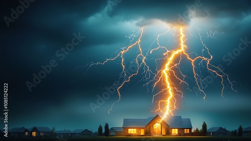 The electrically charged sky crackled and flashed as jagged bolts of lightning danced above the suburban house, illuminating the darkness with an otherworldly glow