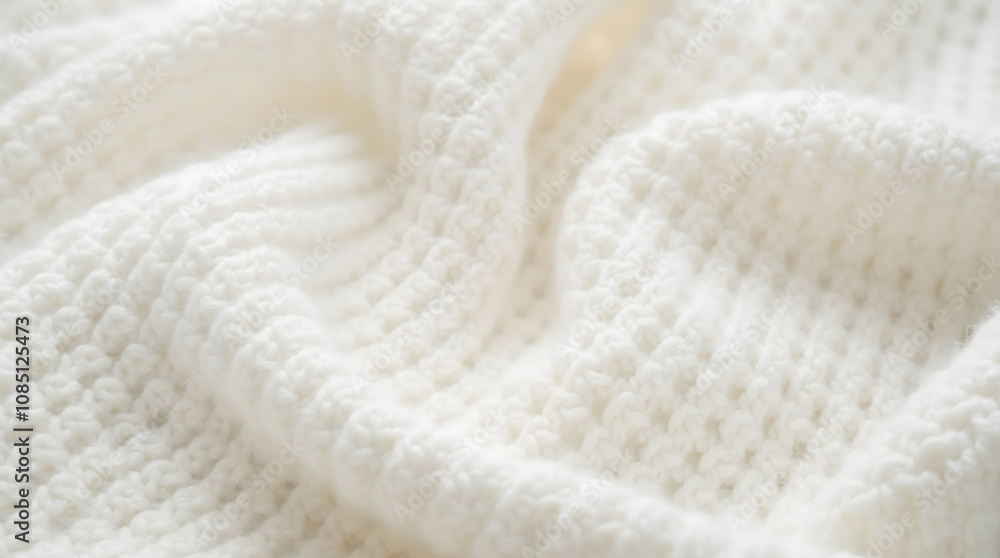 White Knitted Texture Close Up, Soft Wool Fabric Background White Knitted Texture Close Up, Soft Wool Fabric Background