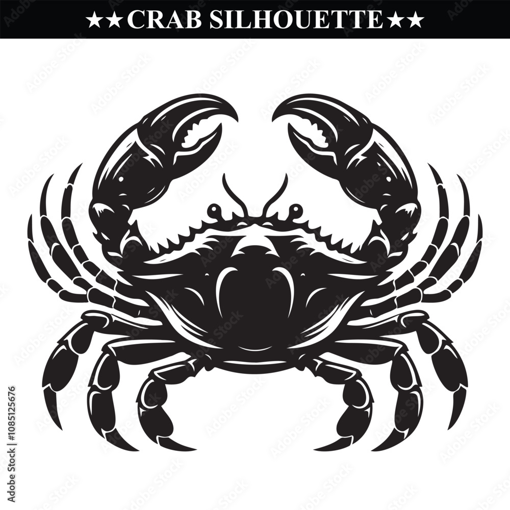 Crab silhouette vector illustration design Crab silhouette vector illustration design