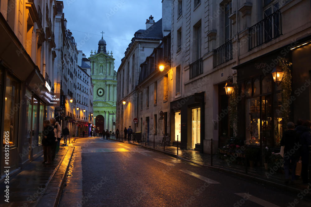 Fototapeta premium Rue Saint-Paul - Marais quarter - Fourth arrondissement - Paris - France