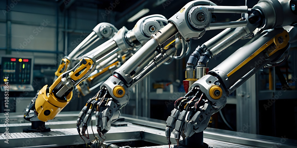 Fototapeta premium AI tech robot in industry, generative ai