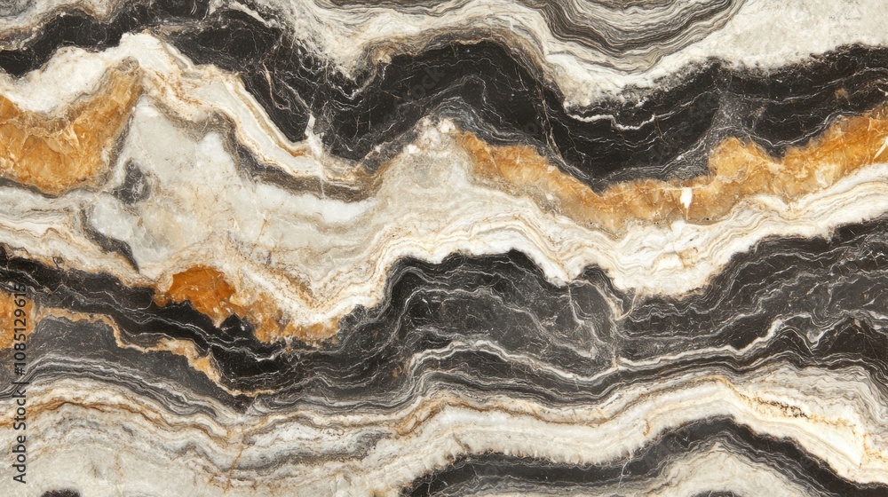 Black, White, and Gold Swirling Marble Texture Black, White, and Gold Swirling Marble Texture