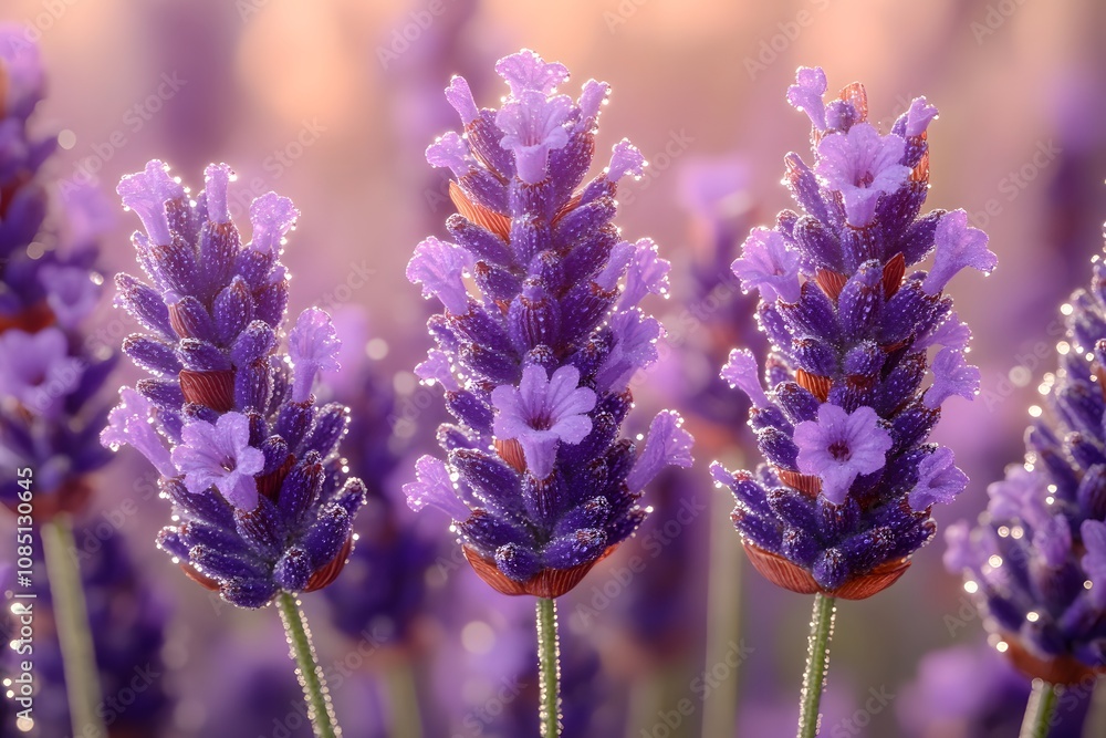 Close-up of vibrant lavender flowers with delicate details and soft lighting. Close-up of vibrant lavender flowers with delicate details and soft lighting.