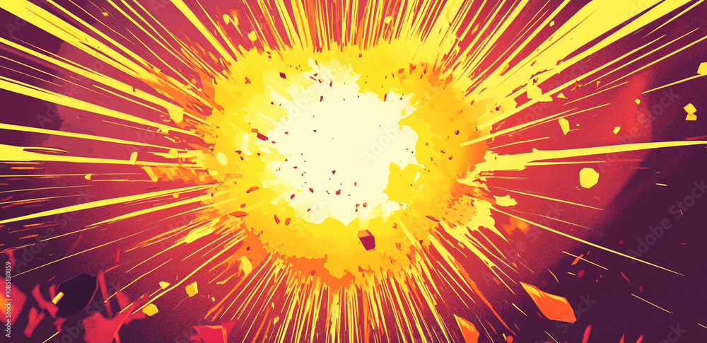 A digital rendering of a large explosion A digital rendering of a large explosion