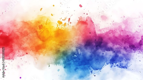 Colorful Watercolor Splatter Background for Creative Digital Artwork Image