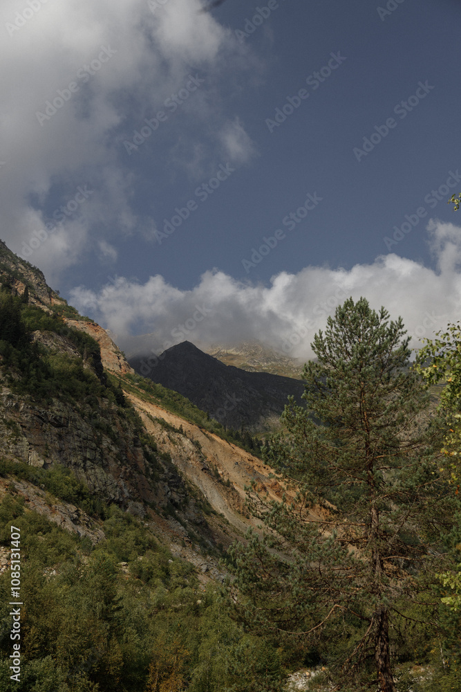 Naklejka premium The stunning Chalaadi glacier in mountainous Svaneti.