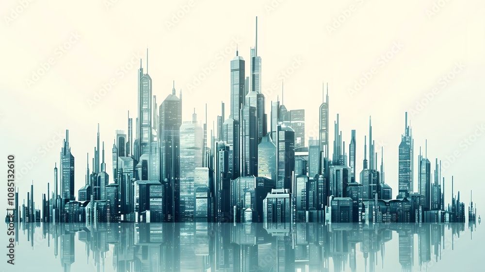 Exploring the architecture of a futuristic city skyline Exploring the architecture of a futuristic city skyline