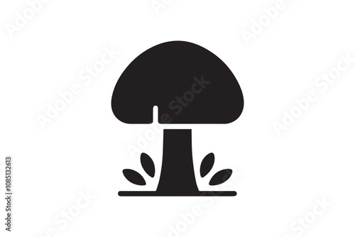 mushroom  vector silhouette isolated in white background