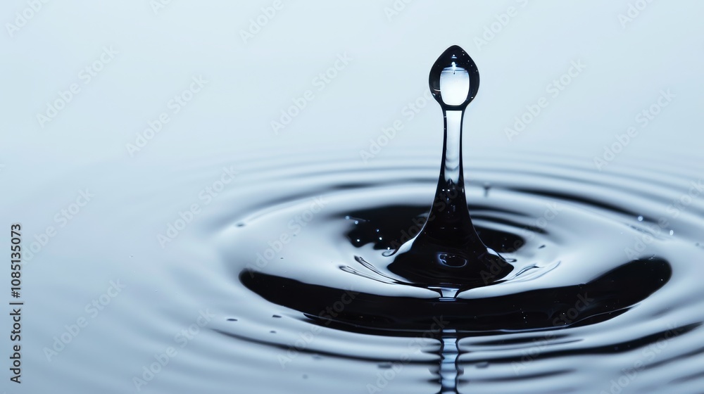 As a single drop of water falls gracefully, it forms a delicate peak before cascading down, sending soft ripples outward across the serene, reflective surface in the gentle light of dawn. As a single drop of water falls gracefully, it forms a delicate peak before cascading down, sending soft ripples outward across the serene, reflective surface in the gentle light of dawn.