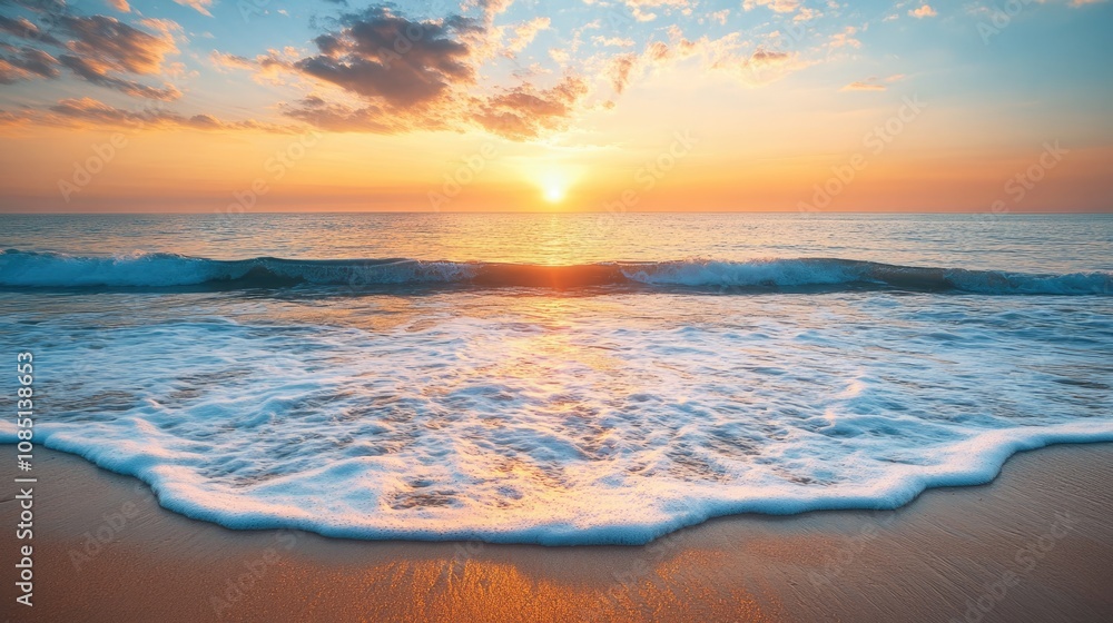 Golden Hour Sunset Over the Ocean Golden Hour Sunset Over the Ocean