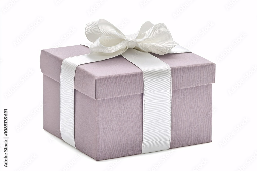 Obraz premium Soft lavender-colored gift box with a white string