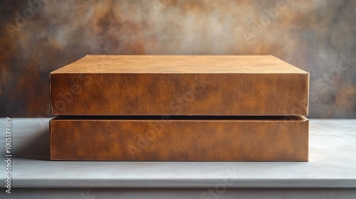 Two Brown Boxes On a White Table