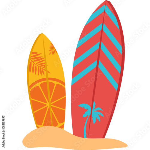 Surfing Board on Sand
