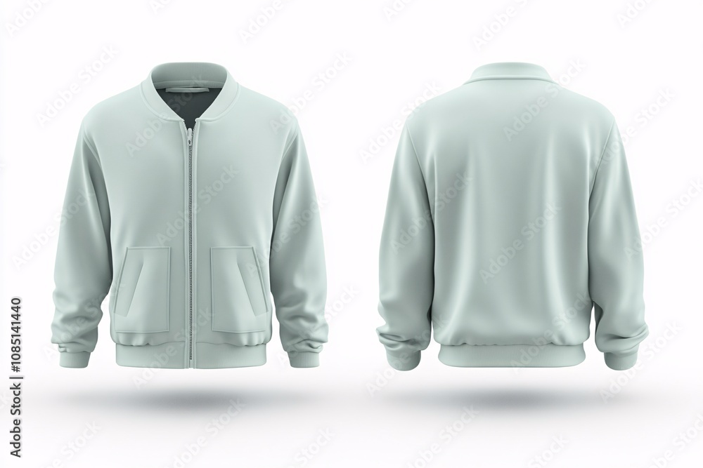 Soft mint green zip-up jacket with side pockets Soft mint green zip-up jacket with side pockets