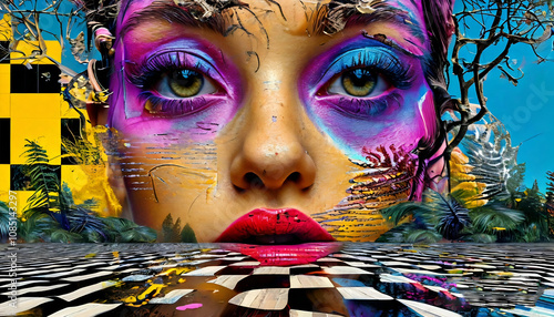 Psychedelische Abstraktion Die vergessene Epoche der Vernichtung 16х9. Hintergrund für das Design 6.