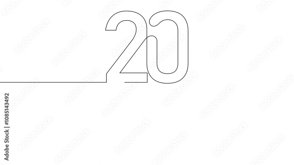 2025 new year continuous line drawing thin line 4K animation motion graphic 2025 new year continuous line drawing thin line 4K animation motion graphic