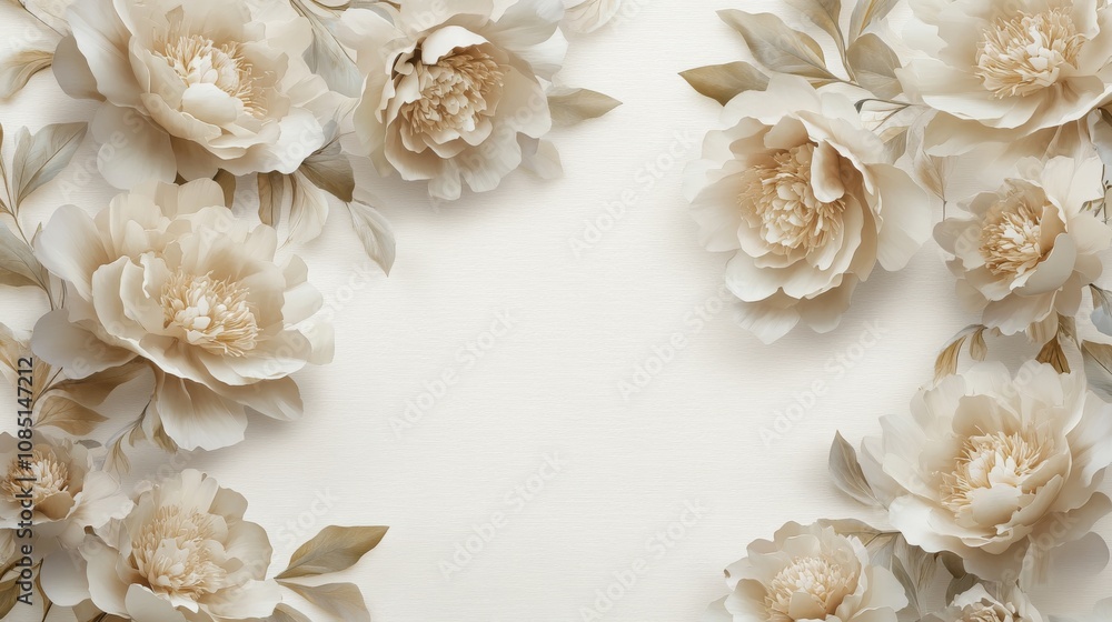 A stunning collection of intricately crafted paper peonies adorns a light beige surface, evoking feelings of tranquility and beauty, perfect for enhancing any floral-themed event or space. A stunning collection of intricately crafted paper peonies adorns a light beige surface, evoking feelings of tranquility and beauty, perfect for enhancing any floral-themed event or space.