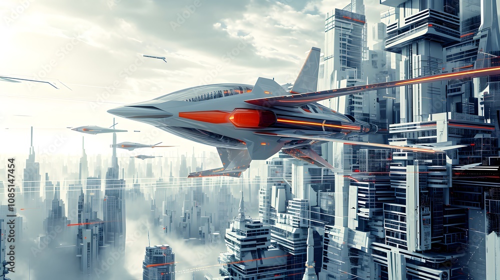 Fototapeta premium Futuristic digital illustration in vibrant abstraction