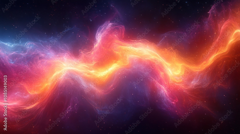 Abstract fiery nebula, cosmic energy. Abstract fiery nebula, cosmic energy.