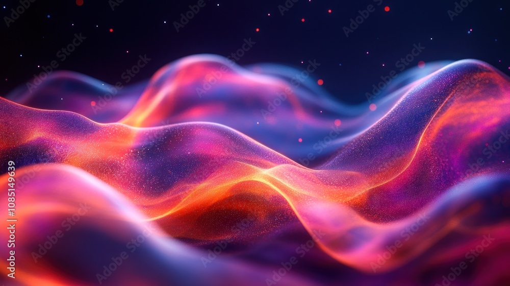 Abstract glowing waves, vibrant colors Abstract glowing waves, vibrant colors
