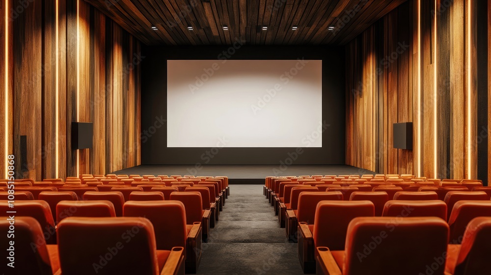 Empty Theater with Wooden Walls Empty Theater with Wooden Walls