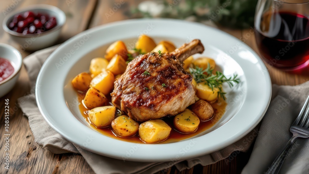Duck Confit with Roasted Potatoes and Thyme Duck Confit with Roasted Potatoes and Thyme