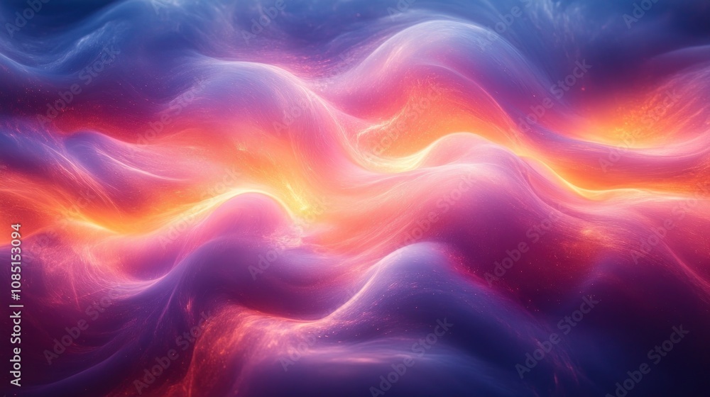 Abstract swirling neon light waves. Abstract swirling neon light waves.