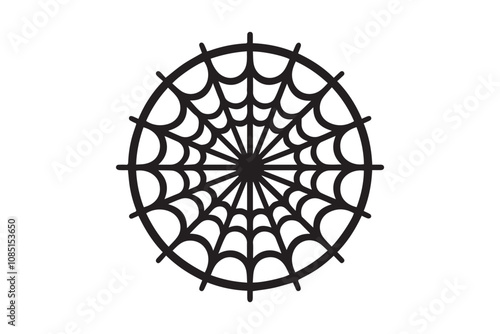 Spider web vector silhouette isolated in white background