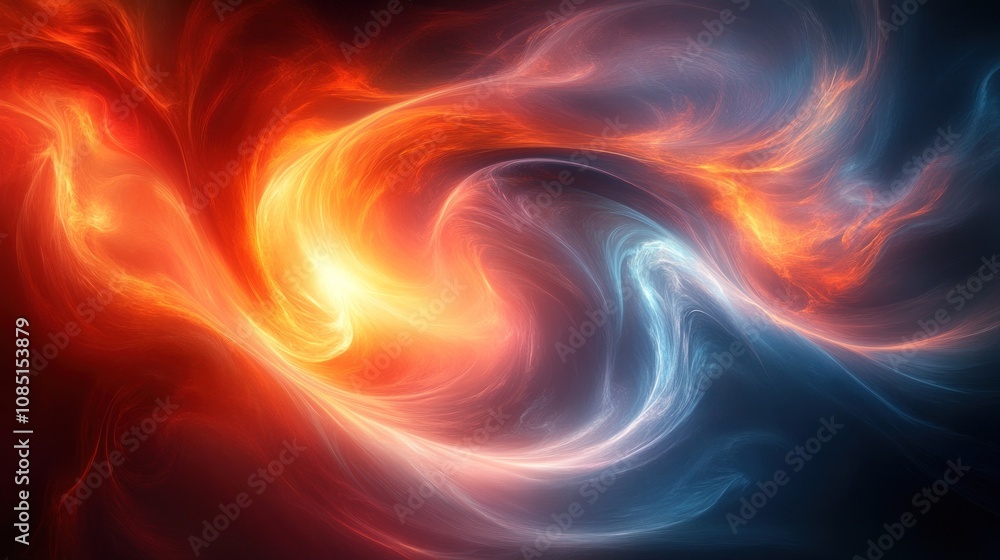 Abstract swirling fiery and icy energy. Abstract swirling fiery and icy energy.