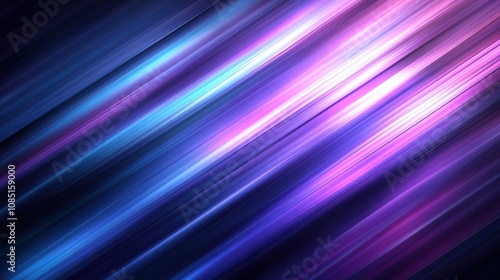 Abstract image featuring vibrant diagonal lines in purple and blue hues.