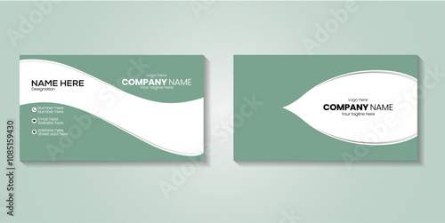 Personal visiting card with company logo. Vector illustration
 modern business card print templates. Personal visiting card.