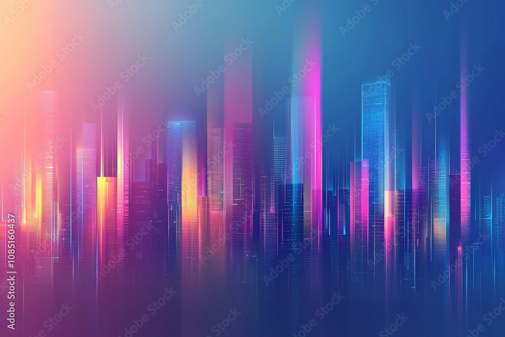 Abstract Cityscape with Vibrant Colors and Blurred Lights Abstract Cityscape with Vibrant Colors and Blurred Lights