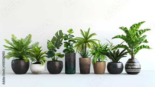 Unique collection of contemporary indoor greenery