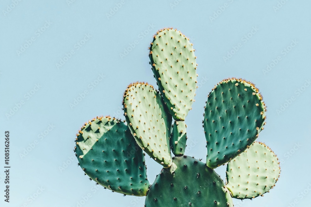Elegant Cactus Against a Clear Sky - Nature's Beauty Elegant Cactus Against a Clear Sky - Nature's Beauty