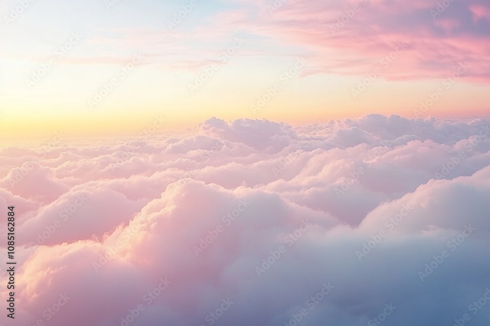 Serene Sky: A Dreamy Canvas of Pastel Clouds and Tranquil Hues Serene Sky: A Dreamy Canvas of Pastel Clouds and Tranquil Hues