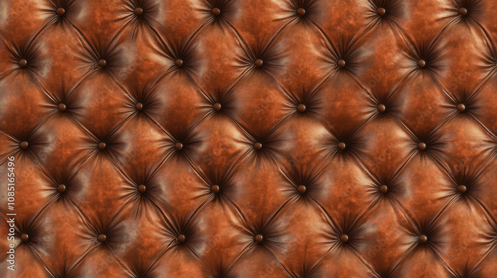Fototapeta premium Brown Leather Texture with Quilted Design