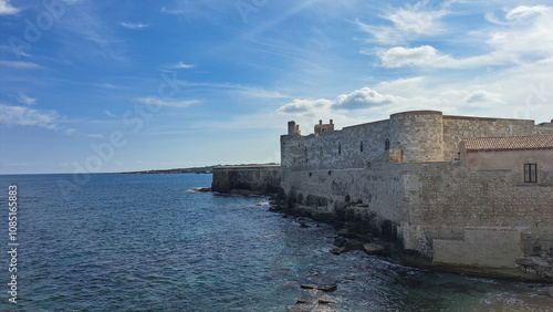 Castle in Syracuse, Sicily, next to the Ionian Sea