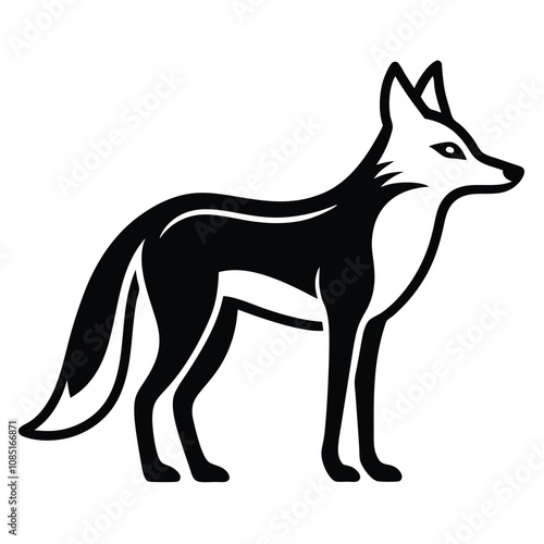 Solid color Jackal animal vector design