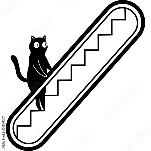 Cat on Escalator