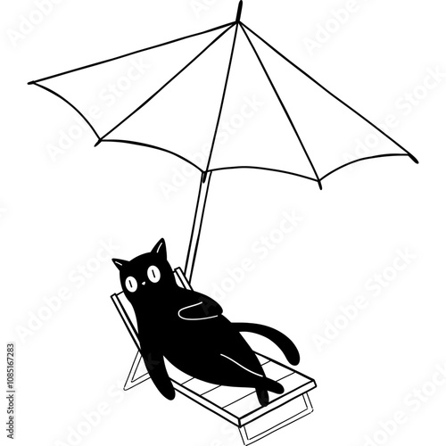 Cat Under Umbrella