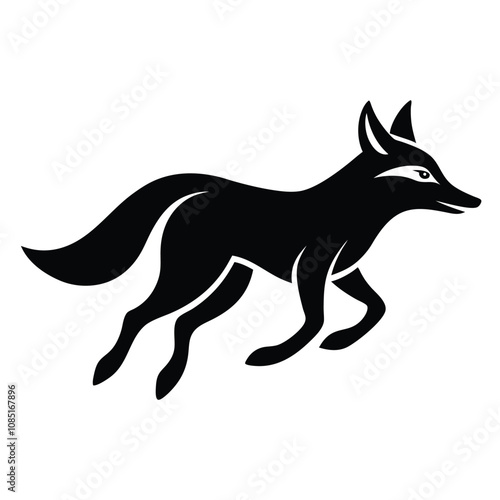 Solid color Jackal animal vector design