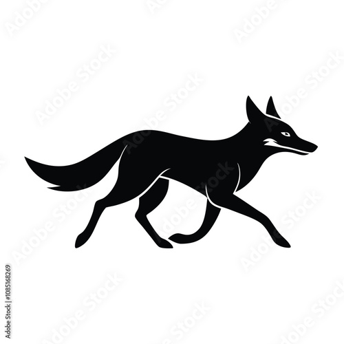 Solid color Jackal animal vector design