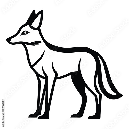 Solid color Jackal animal vector design