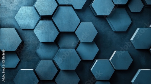 Panoramic hexagonal abstract design