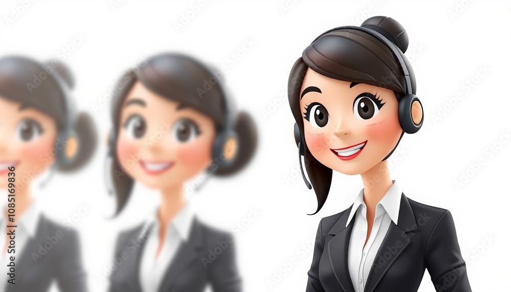 Illustration photo of an operator hosting an event with a modern style Illustration photo of an operator hosting an event with a modern style