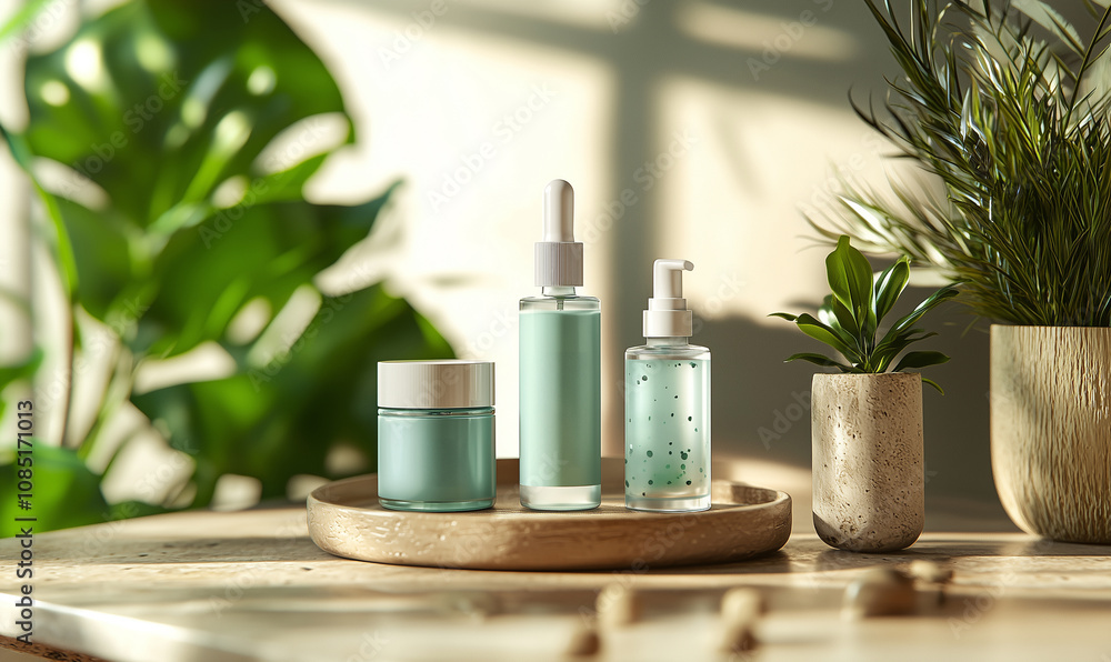 Skincare and cosmetic cream container bottle mock-up for advertise. Skincare and cosmetic cream container bottle mock-up for advertise.
